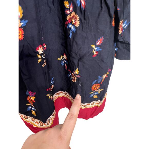 Sezane Daphna Mini Dress Floral Babydoll Boho Hippie Prairie Size 36 (US 4) - Picture 3 of 6